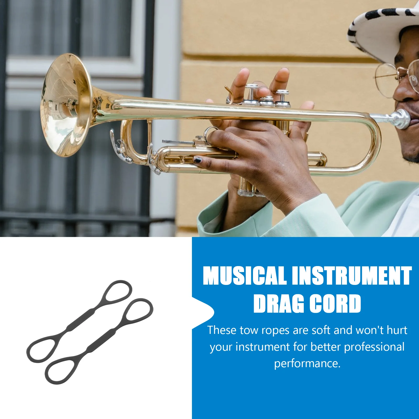 

Trumpet Silicone Cord for Voice Changer Tube Soft Elastic Instrument Maintenance Performance Enhancement Accessory