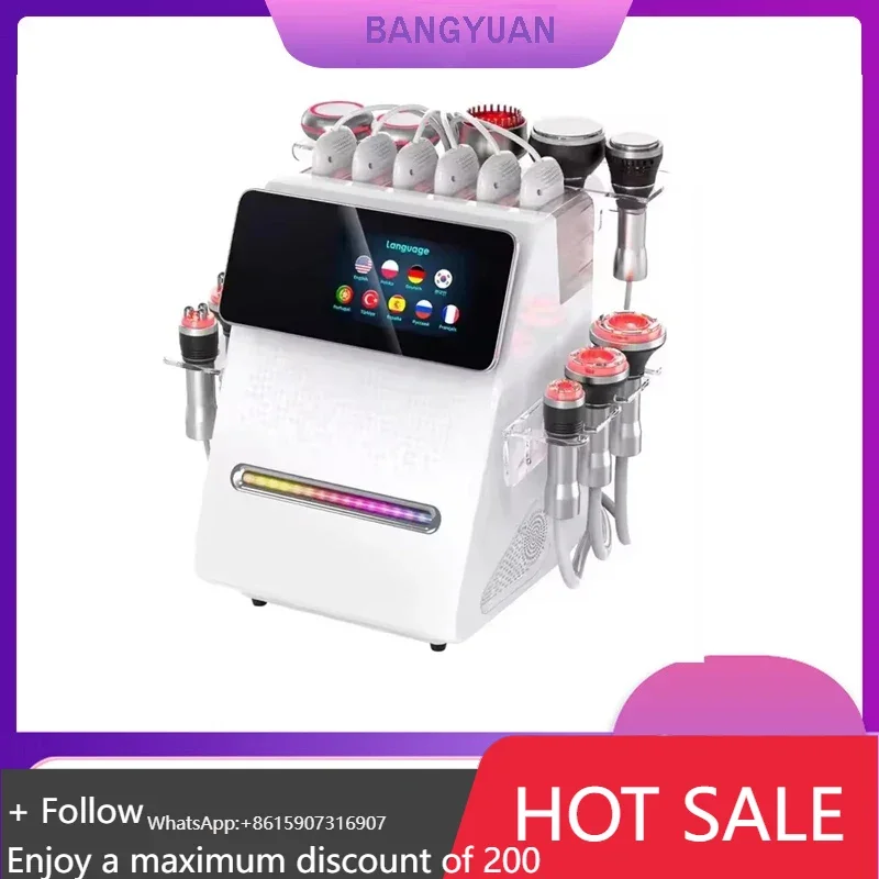 

Ultrasonic Cavitation Machine 80K 11-in-1 Radio Frequency Massage Weight Loss Fat Removal Latest Design for Beauty Salons