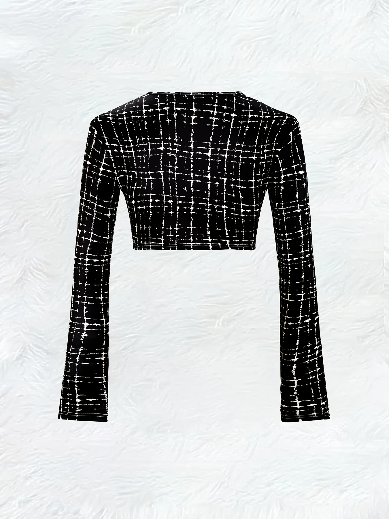 Printed Design Casual style black and white striped pattern cardigan