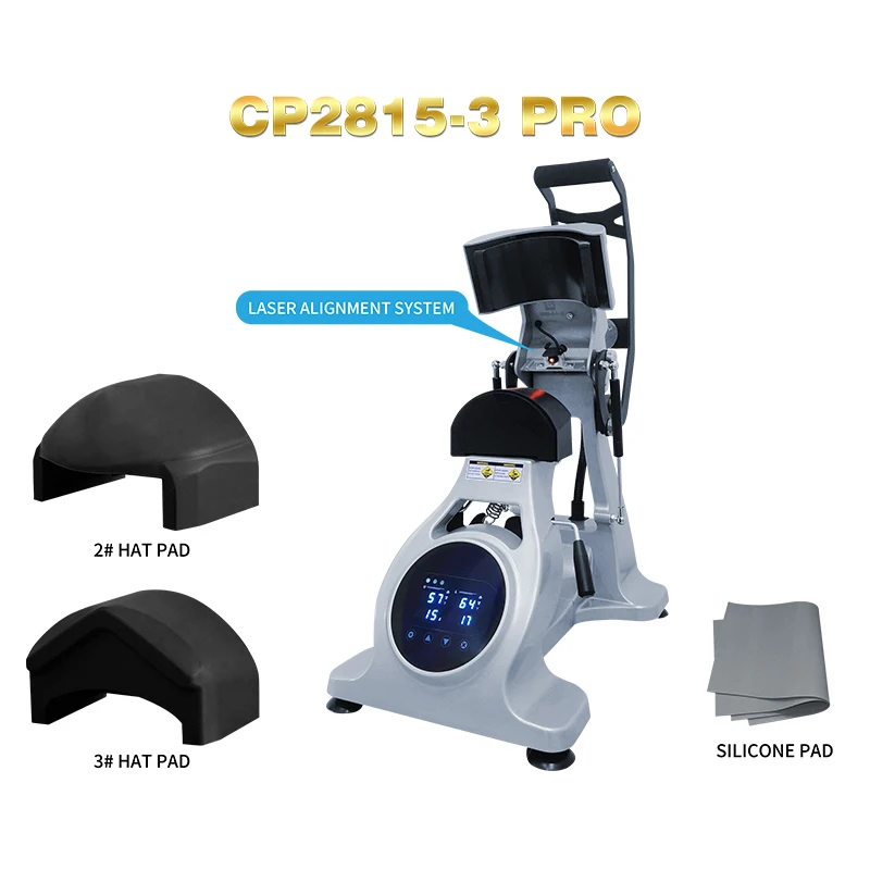 Semi-Auto 600W Intelligent LCD Instrument Hat Heat Press CP2815-3 PRO Magnetic Lock & LCD Control for Easy Printing