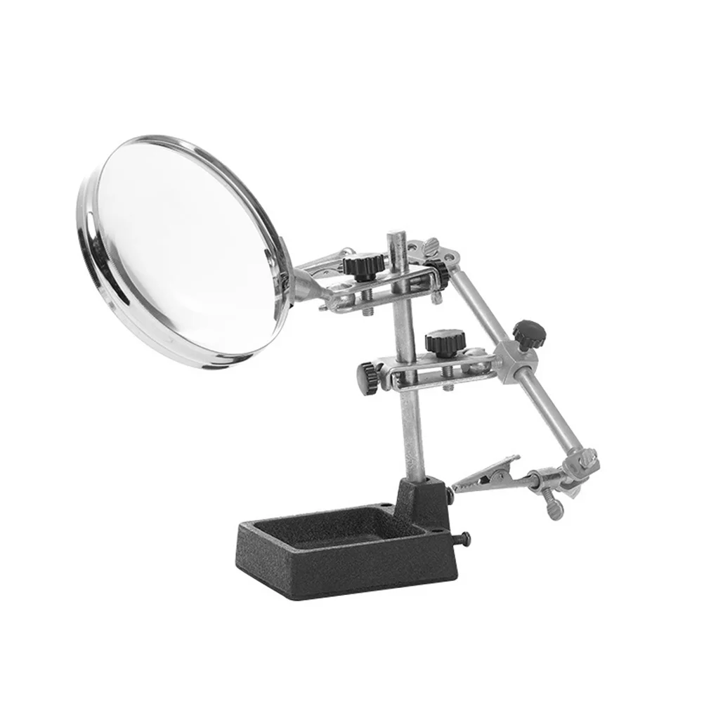 

1Set Professional 5X Magnifier 65Mm Lens Auxiliary Clip-on Magnifying Glass Kit Double Mechanical Arm Clamp for Welding Reading