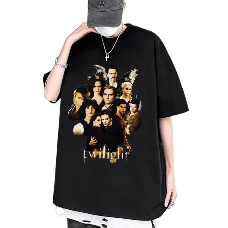 

Limited Movie Twilight Vampire Robert Pattinson Edward Cullen Bella T-shirts Fans Gift Men Women Casual Cotton Vintage T Shirts
