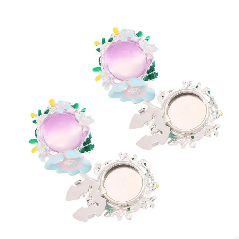 91AF Set Of 4 Enamel Tulips Cufflinks For Women Button Covers For Women’S Formal Wear