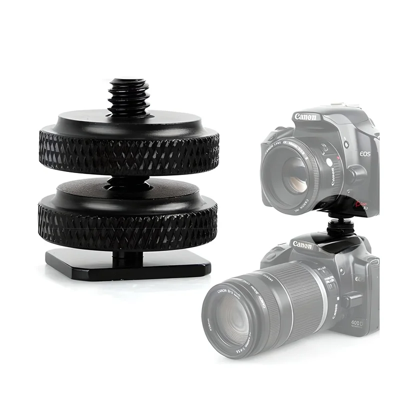 

Dual Nut Cold Shoe 1/4 Hot Shoe Mount Phone Holder Adapter Bracket For Double-Layer Camera Hot Shoe Adapter Camera Accessories