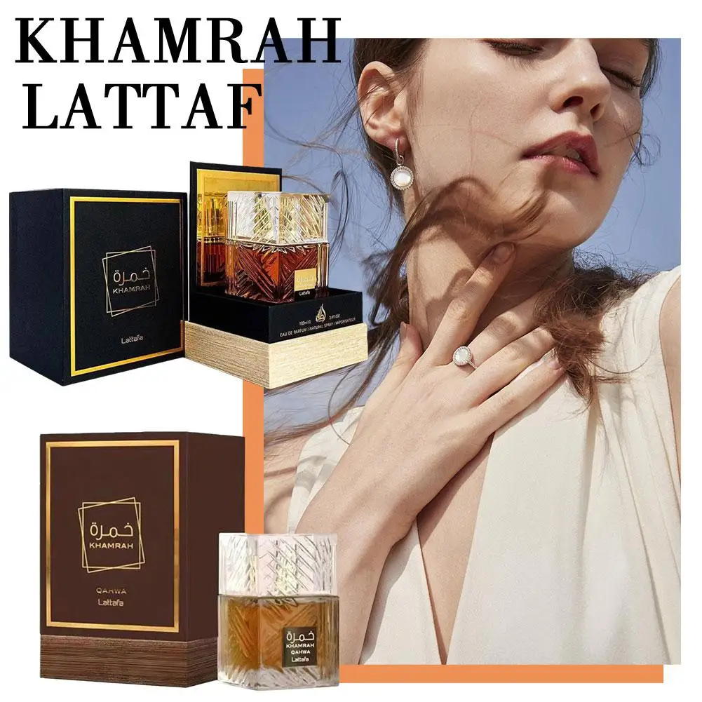 Lattafa Khamrah Qahwa 3.4 Oz Eau De Toilette untuk pria dan wanita parfum Dubai Arab Timur Tengah