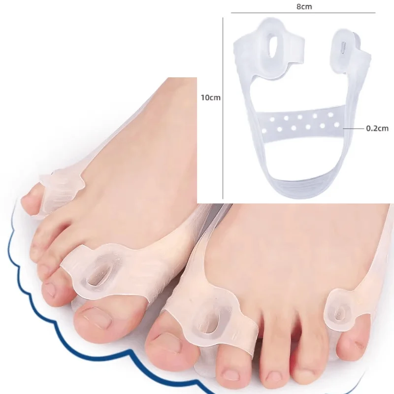 

1/2Pair Gel Training Exerciser Strap Thumb Eversion Tension Band Toe Splitter Silicone Toe Elastic Band Recovery Toe Separator