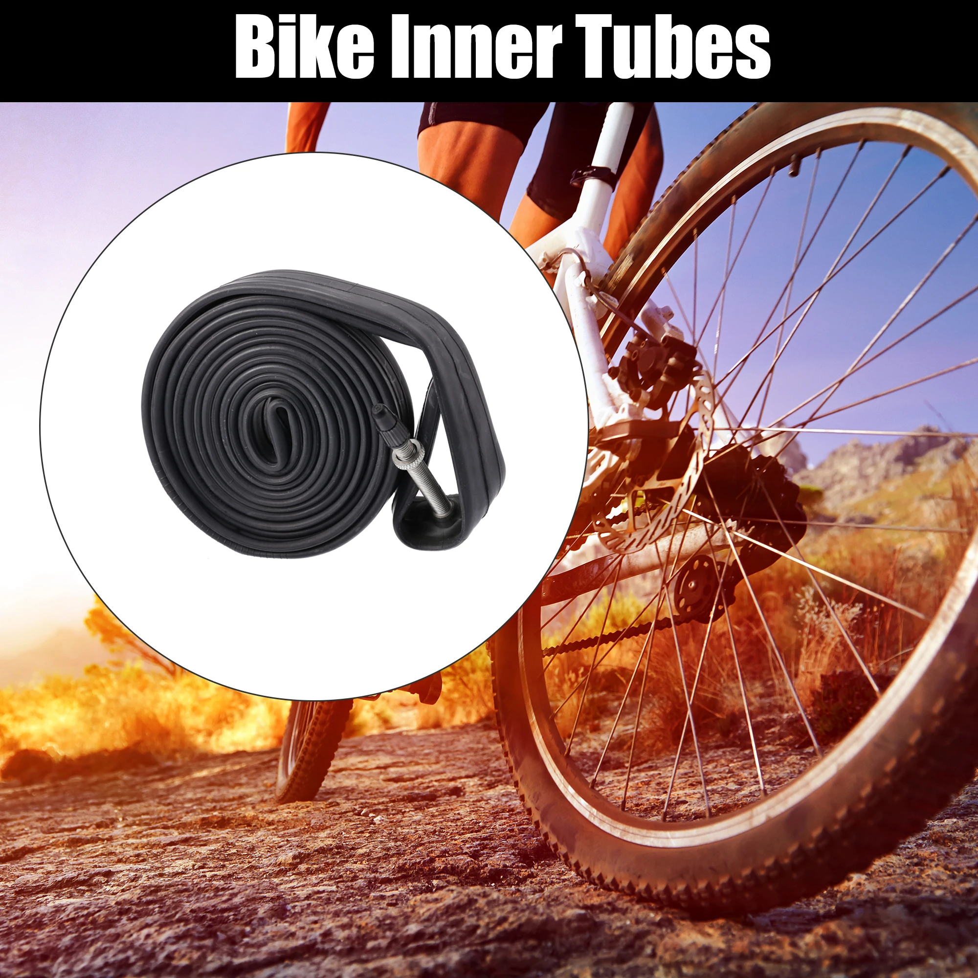 X Autohaux 3Pcs 700x25C Bike Inner Tube Rubber 48mm 60mm Length 700c French Valve Straight Valve Road MTB Bicycle Parts