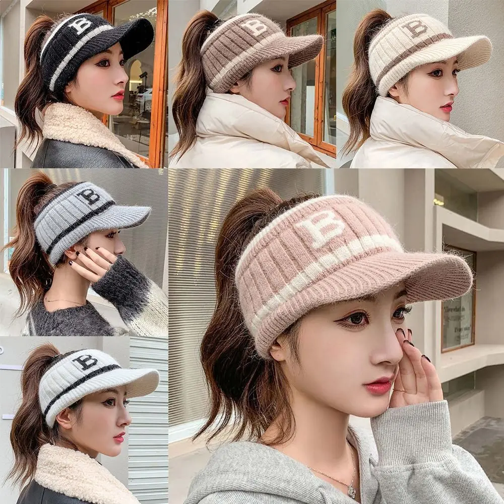 Casual Empty Top Women Baseball Cap Ear Protection Cold-proof Windproof Bonnet Warm Soft Girls Baseball Cap Autumn Winter