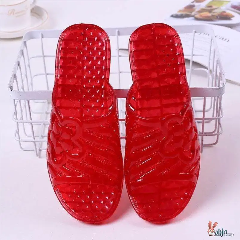 

Женские сандалии с кристаллами, мягкая подошва, средний каблук, без застежек, для дома и ванной, нескользящие, пластиковые, удобная повседневная обувь