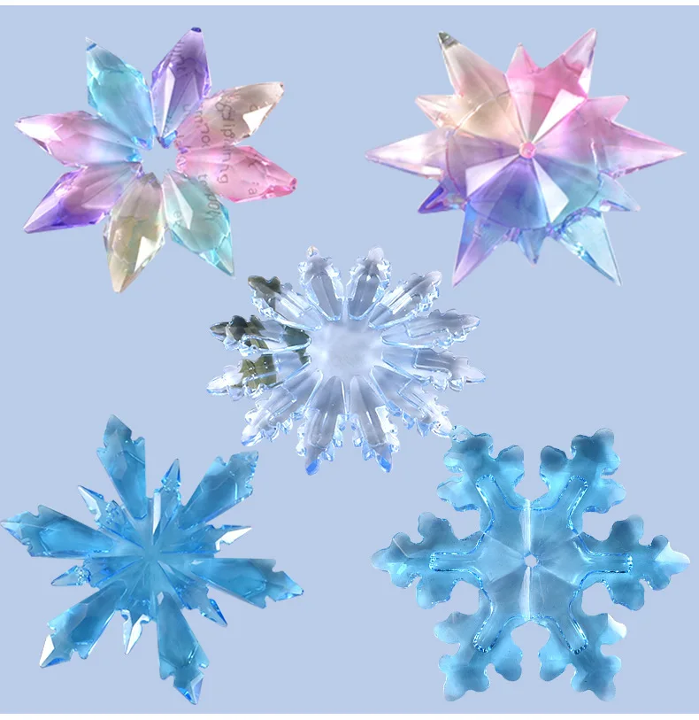 New Christmas Multi Shapes Snowflake Pendant Silicone Mold Hanging Epoxy Resin Mould For DIY Christmas Tree Decor Jewelry Making