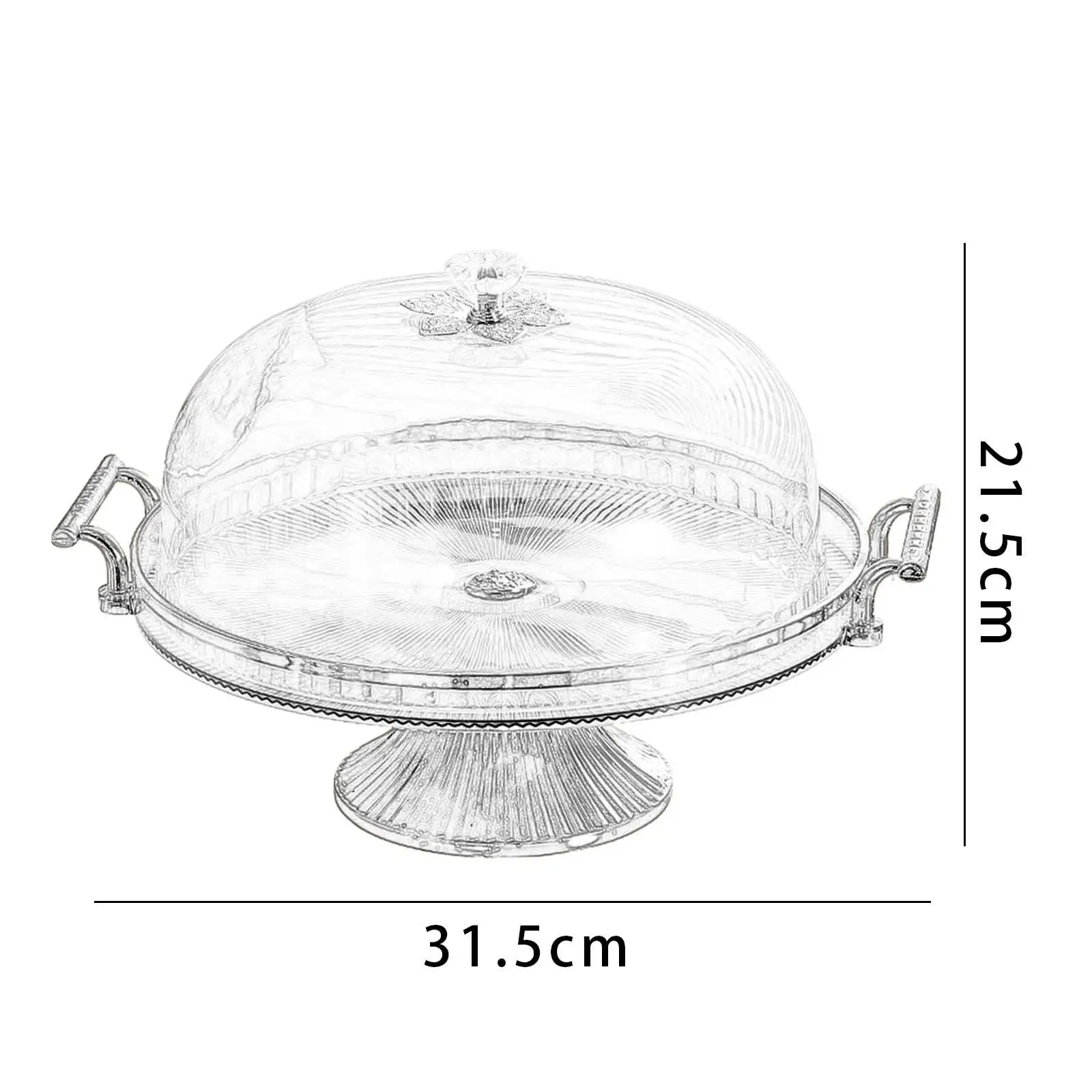 

Footed Cake Serving Plate with Dome Lid Round Pastry Display Tray Plastic Dessert Holder for All Occasions