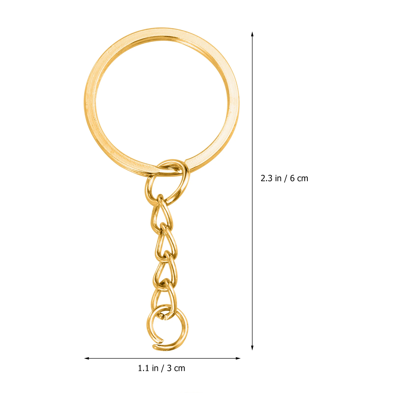 

10 Pcs Keys Chain Pendant Charms Jump Ring Split Keychain DIY Golden Accessory Office