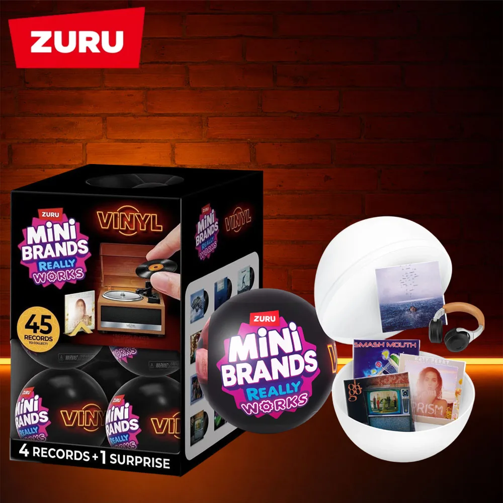 Zuru Mini Brands Really Works Mini Vinyl Mystery Ball with 45 Collectible Records Mini Album Covers & Accessories Blind Box Gift