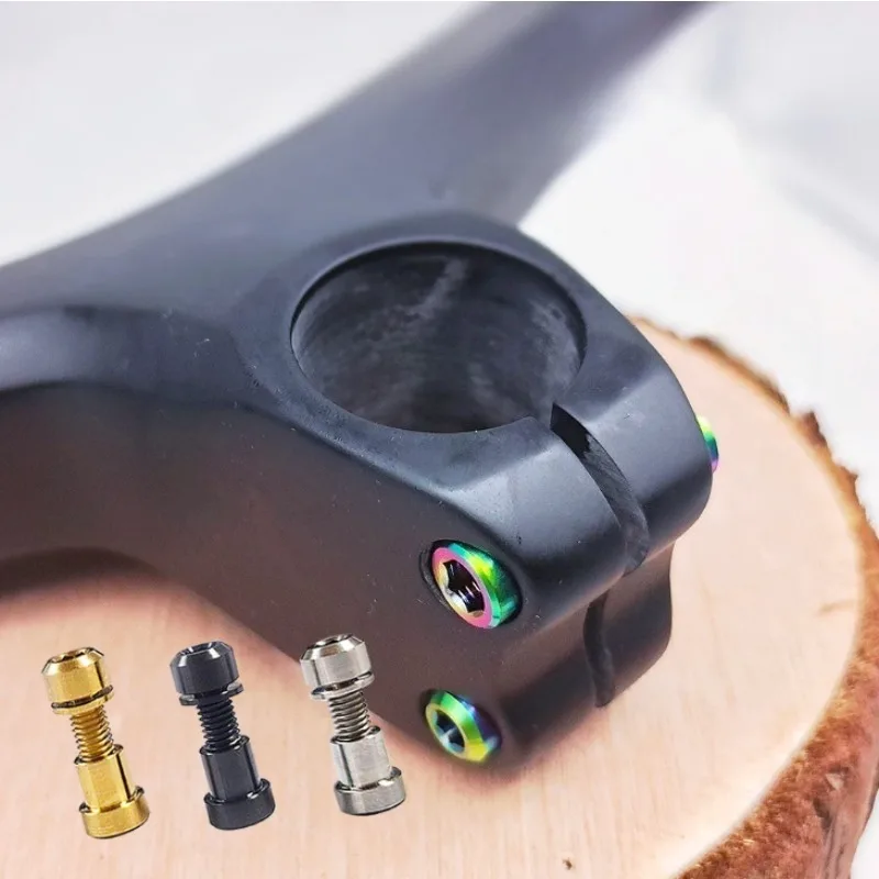2/4pcs Titanium Alloy Bolts M5x18mm Bicycle Handlebar Stem Screw with Washer for MTB Road Bike Carbon Stem Front Forking Lock 6