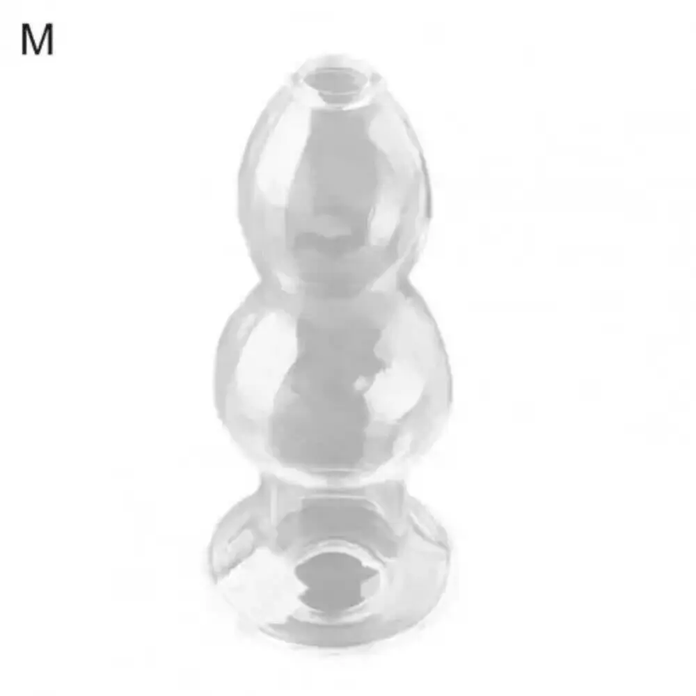 Hollow Silicone Gourd Transparent Anal Plug for Peeping Anal Dilator Dildo Homosexual Male Masturbation Adult Sex Toy Butt Plug