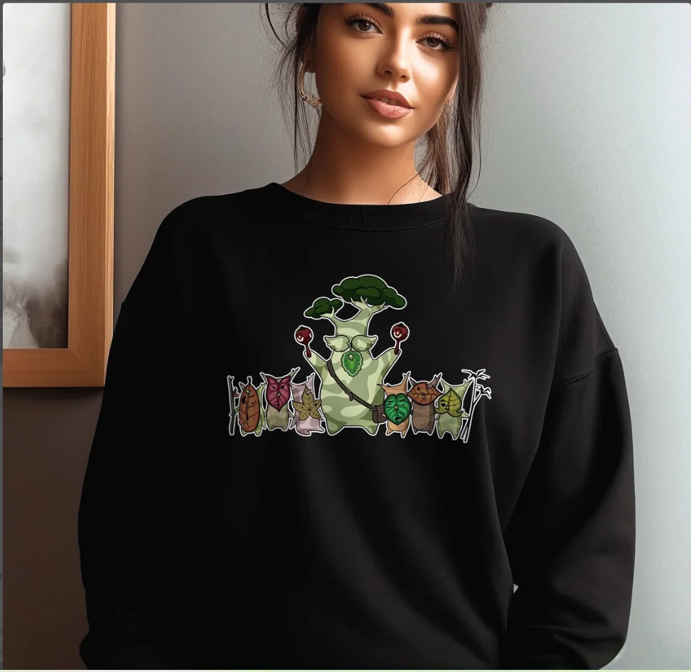 Women Vintage Floral Plants Pullover Sweatshirt Casual Long Sleeve T-Shirt Y2K Top Kawaii Harajuku Fashion Winter Women Clothes