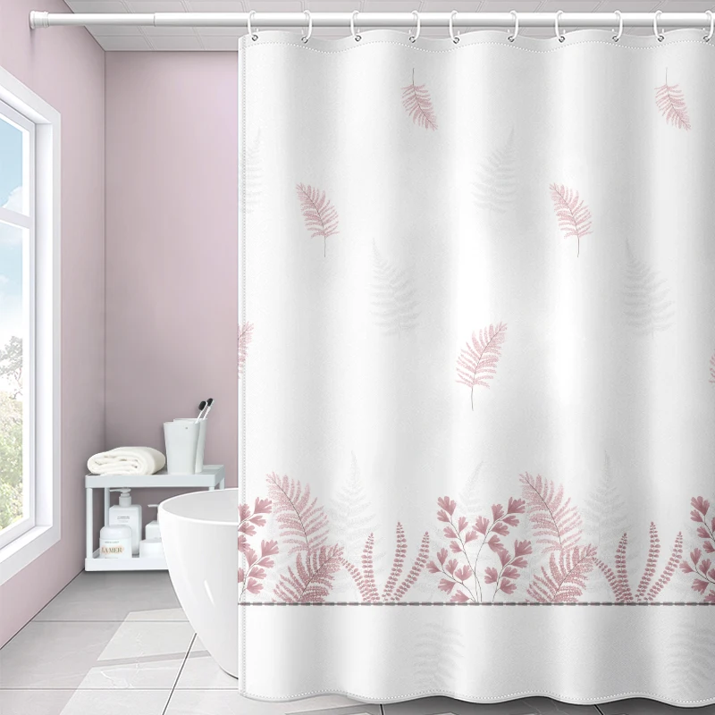 

VIKAMA Forest-Inspired Fern Pattern Shower Curtain Waterproof & Mould-Resistant Bathroom Screen Home Decor Partition