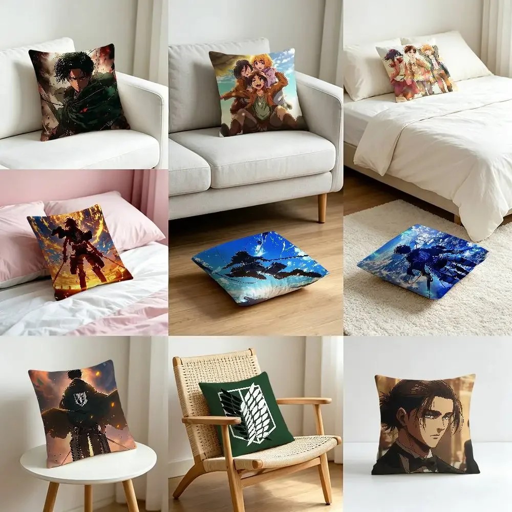 Anime A-Attack On T-Titan Customizable Square Pillowcases, Stylish And Soft, Perfect For Beds, Cars, And Sofas.