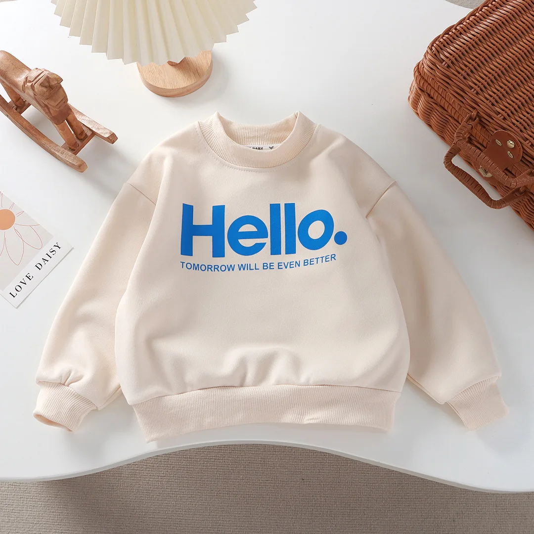 Children's Autumn Hoodie Boys and Girls New Round Neck Korean Version Fashionable Loose Sports Long Sleeved Children's Clothing