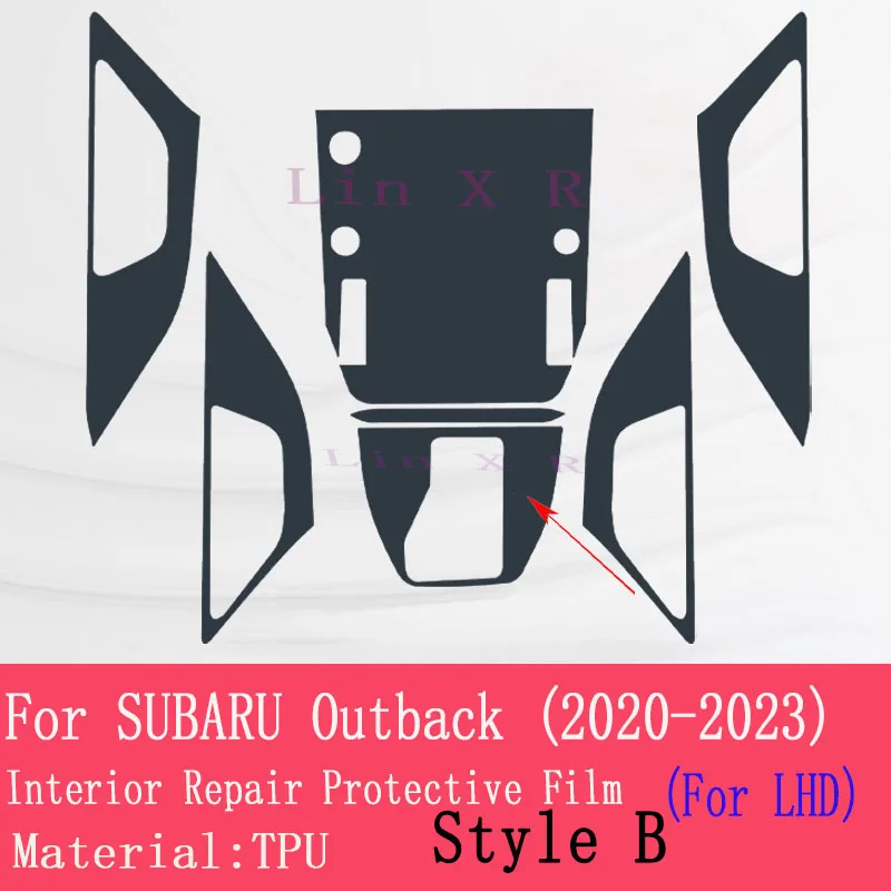 For SUBARU Outback 2020-2023 Navigation Center Console Gear Panel Screen TPU Car Interior Protective Film Anti-Scratch Sticker