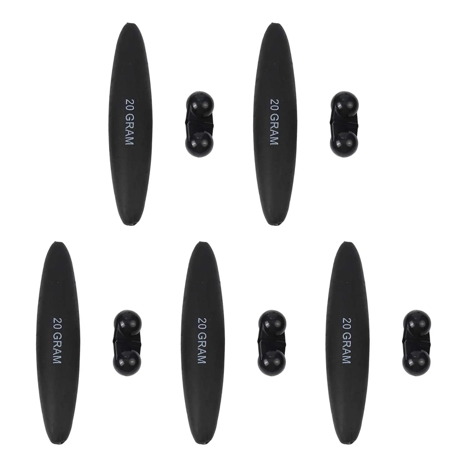 5er-Pack EVA-Slip-Bobber-Angelposen, hohe Empfindlichkeit, 6,8 g, 10 g, schwarzes Stopper-Set für Zander, Panfish, Hecht, Forelle, Süßwasser