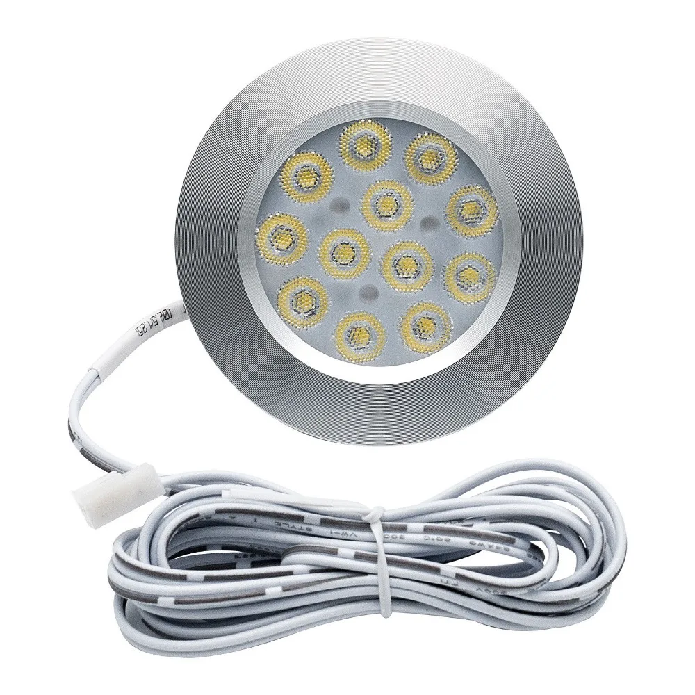8pcs 12V LED Warm LED Round Spot Interior Dome Ceiling Light 3W For Car RV Caravan Camper Trailer Camper Warm Light 300 LM Warm