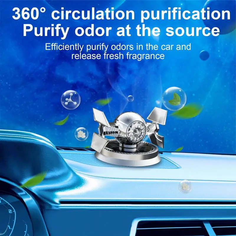 Solar Car Air Freshener Solar Powered Mecha Design Car Scent Diffuser 360 Degree Fragrance Diffusion Rotation Car Fragrance