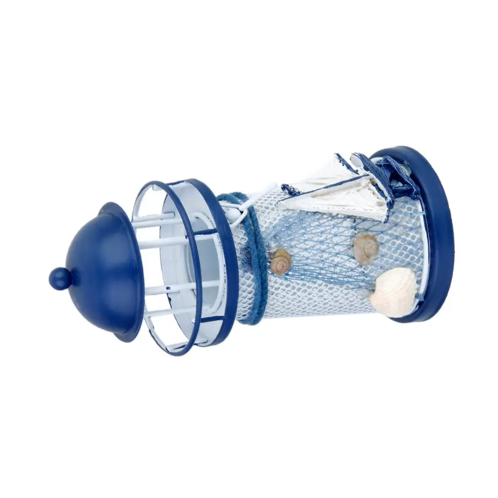 Decorative Lighthouse Metal Candle Holder Ocean Decor House Decoration for Seaside Theme Space
