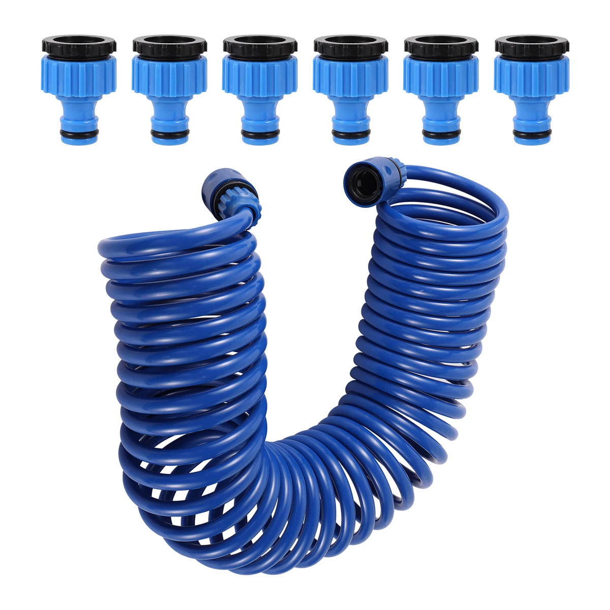 Pneumatic Air Pump Spiral Air Compressor Pipe 10/15mm Blue Spring Tube Home Yard Car Washing Hose Kitchen High-Pressure Tracheal