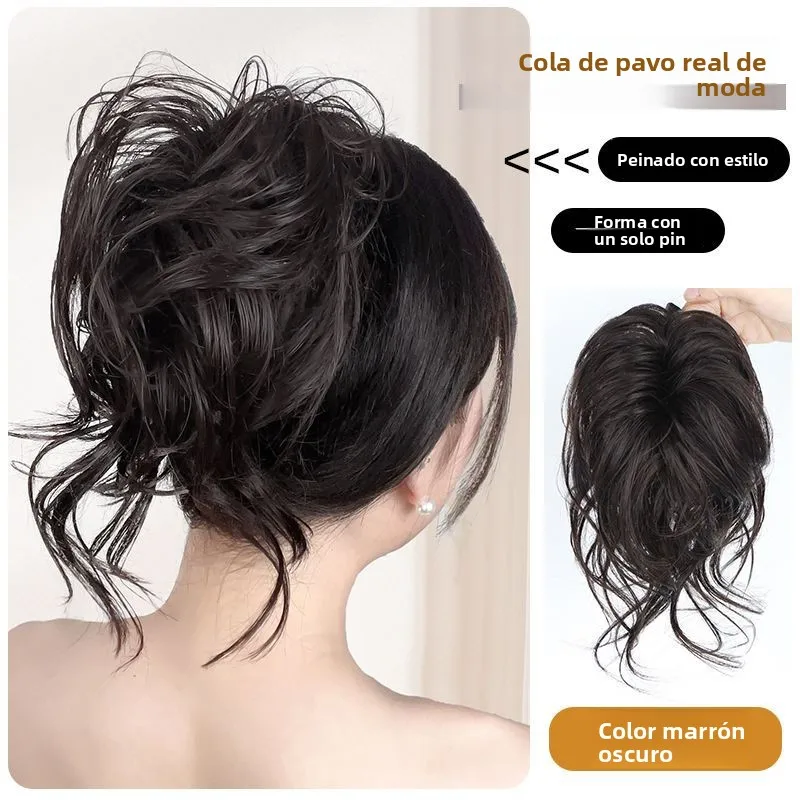 acessorios-de-cabelo-femininos-faixa-de-cabelo-para-coque-cabelo-sintetico-volumoso-longo-cor-mostarda-anel-de-cabelo-estilo-cauda-de-fenix-doce-e-elegante