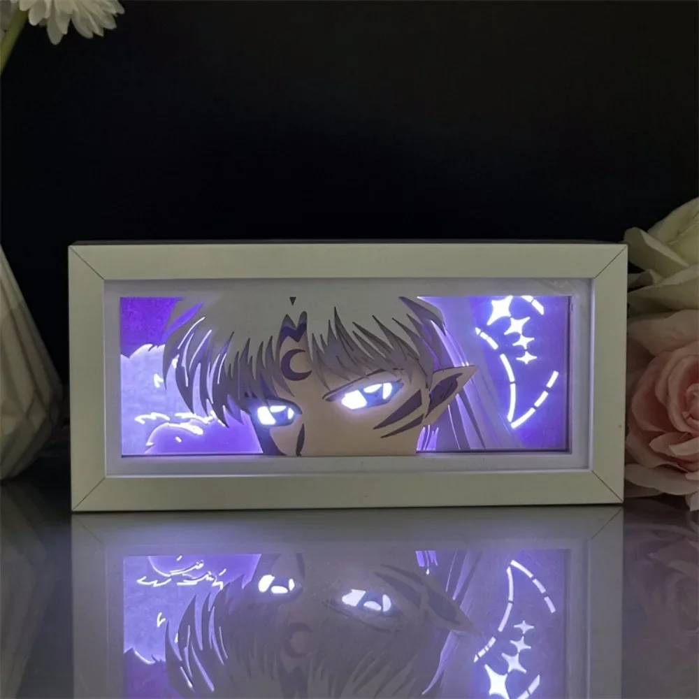 

Sesshoumaru Anime Peripheral Cartoon Paper Carving Lamp Desk Furniture for Display Decoration Bedroom Night Lamp Festivals Gift