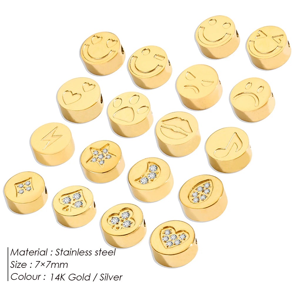 eManco Mini Round Delicate Jewelry Gold and Silver Heart Pendant Homemade Bracelet and Necklace Making Accessories