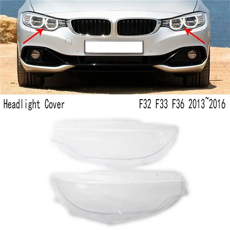 AASS-Car عدسة المصباح الأمامي غطاء كشافات قذيفة لسيارات BMW 4 سلسلة M3 M4 F32 F33 F36 F80 425 428 430 440 2013-2017 عاكس الضوء
