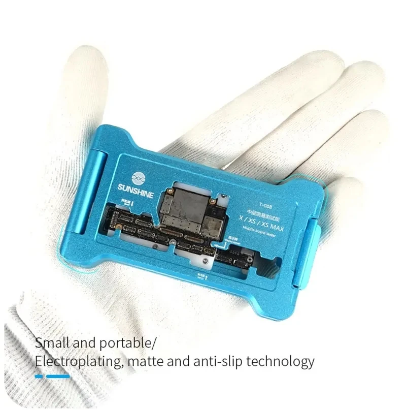 حامل اختبار متوسط بسيط للوحة الأم SUNSHINE T-008 مناسب لاختبار إصلاح اللوحة الأم IP X / XS / XS Max متوسط المستوى