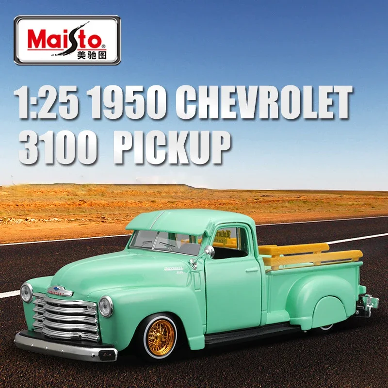 

Maisto 1:25 Chevrolet 3100 Pickup 1950 Alloy Car Diecasts & Toy Vehicles Car Model Miniature Scale Model Car Toys For Children