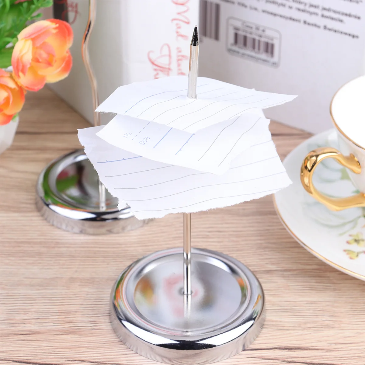 

3Pcs Bill Holder with Curved Rod Desktop Check Spindle Organizer for Cashier Desk Restaurant Office Hotel Order Ticket Rack