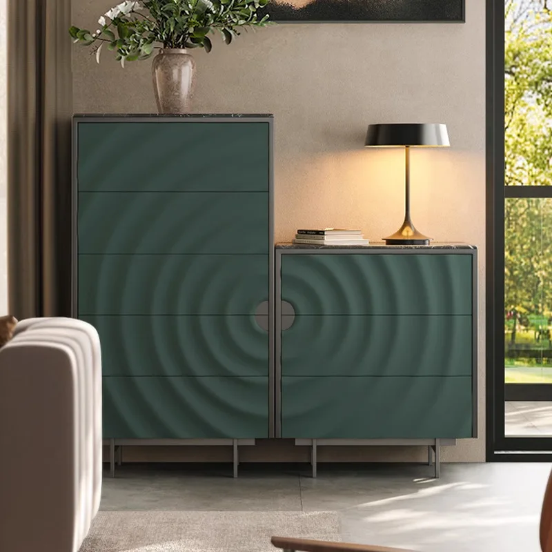 

Italian light luxury chest of drawers living room home wall decorative cabinet modern simple solid wood bedroom storage drawer
