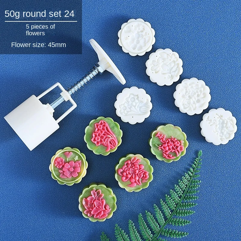 Creative Mooncake Mold Mid-Autumn Festival Hand-pressed Mooncake Set Handmade DIY Ice Skin Mung Bean Pastry Mooncake Baking Mold