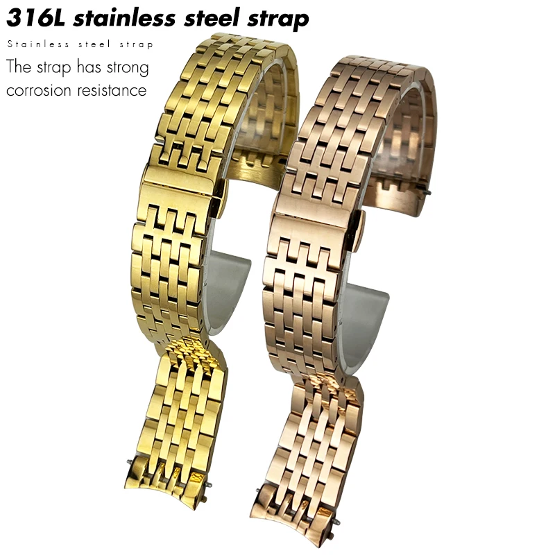 for Tissot T006 1853 T41 Le Locle Couturier Watchbands Solid Stainless Steel Waterproof 19mm Watch Strap Accessories