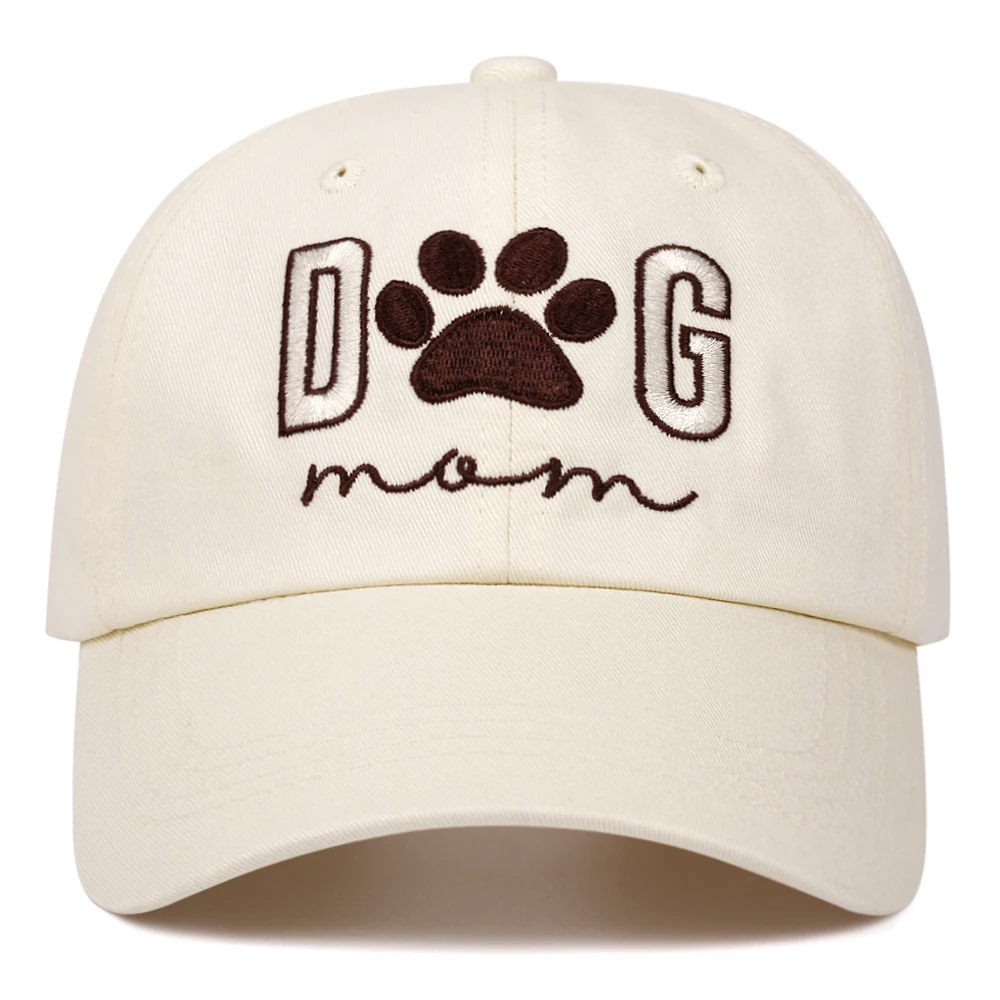 DOG MOM pet footprint letter embroidery baseball caps women men outdoor hip-hop casual duck hats