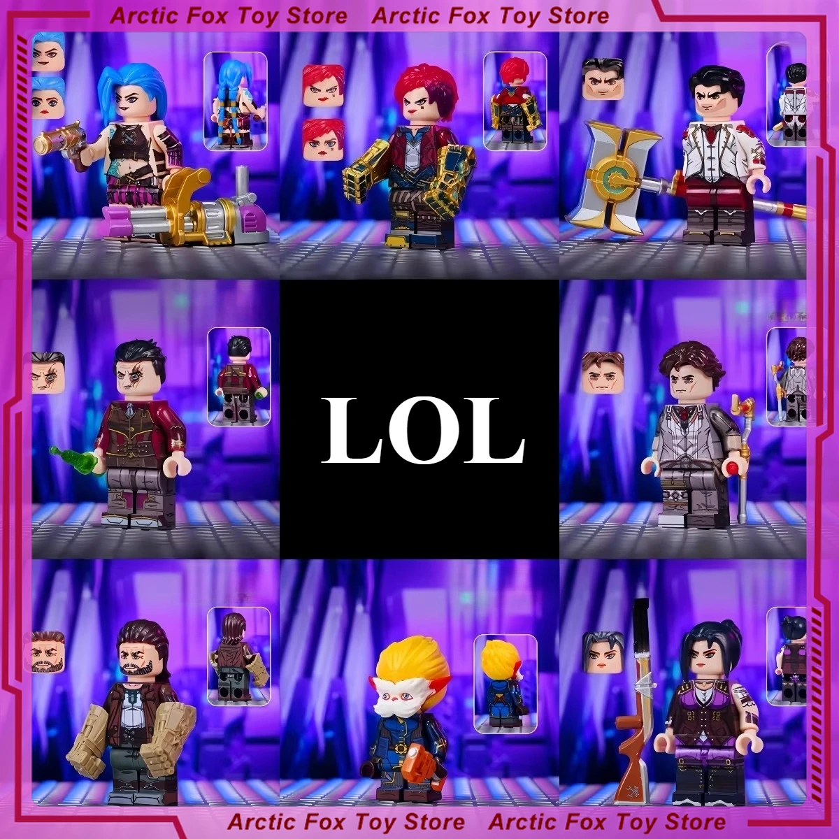

5cm New LOL Game Figure Jinx Peripheral PVC Model Assembling Building Blocks Desktop Decoration Ornaments Kids Festival Gift Toy