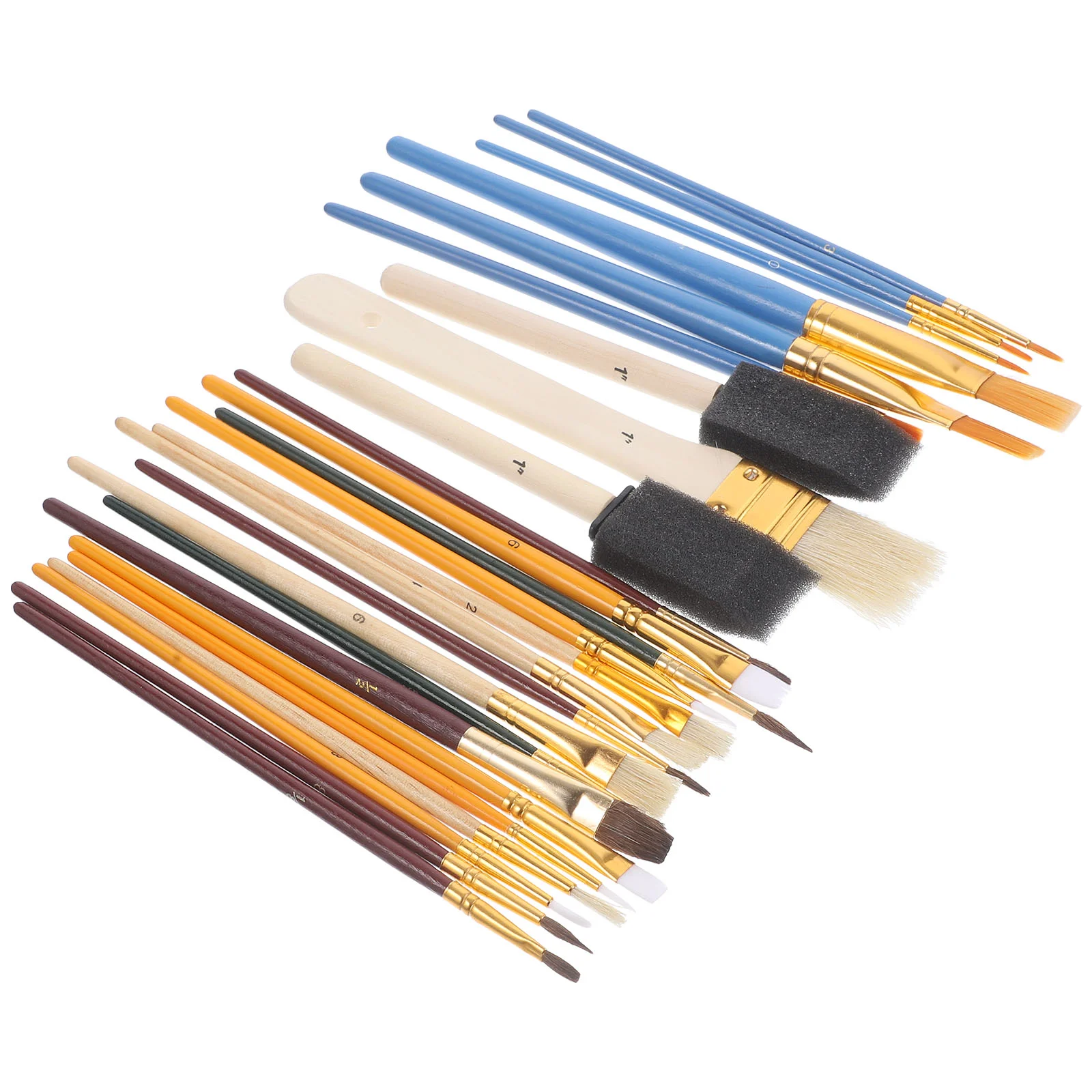 25 Pcs Oil Painting Brush Set Draw Supplies Wear-resistant Convenient Wooden Practicing Paintbrushes