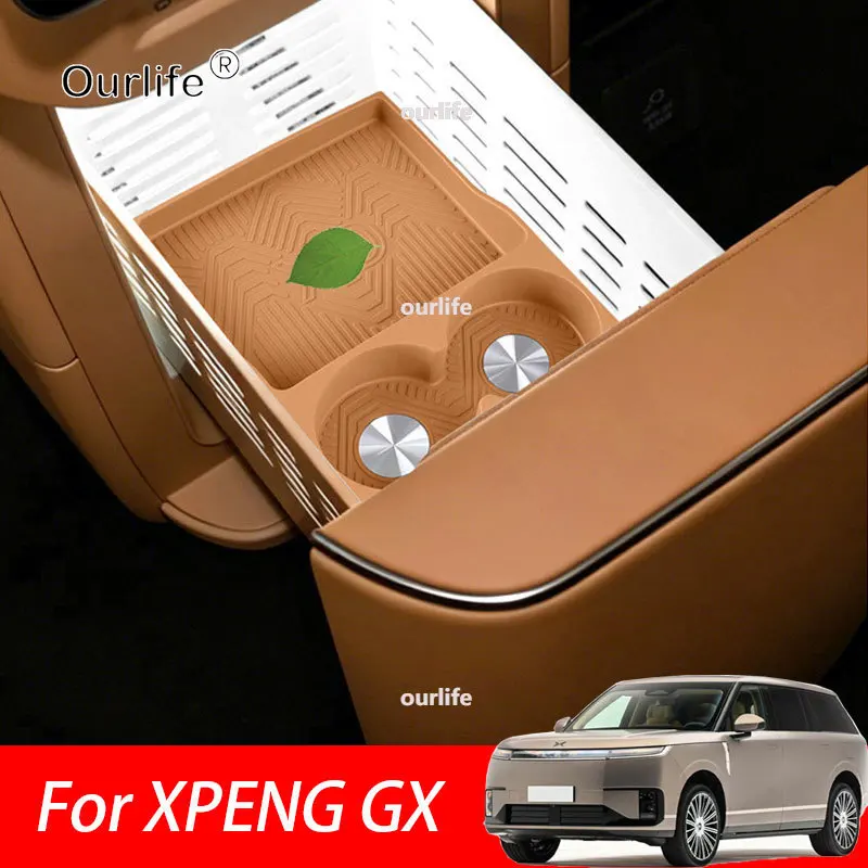 For XPENG GX 2026 2027 Car Silicone Refrigerator Storage Box Restyling Tray Interior Storage Decoration Accessories