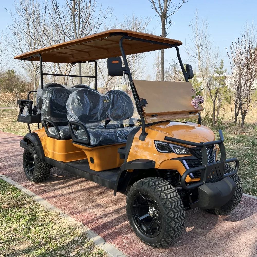 New Design 5000w Motor Professional Custom Electric Golf Cart Hunting Lithium Battery 6 Persons 4+2 Seats Golf Cart