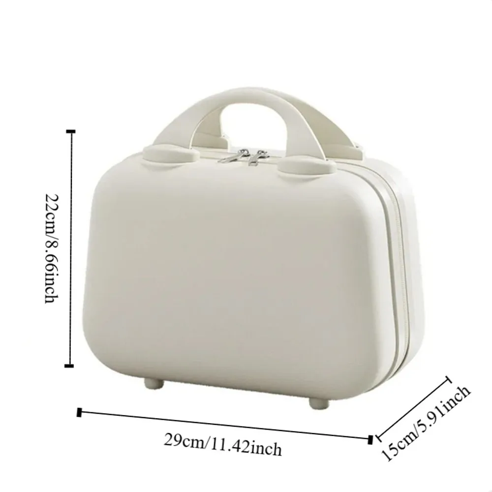 Storage Toiletry Box Solid Color Suitcase Square Box Large Capacity 14-inch Cosmetic Cases Zipper Portable Makeup Case Outdoor