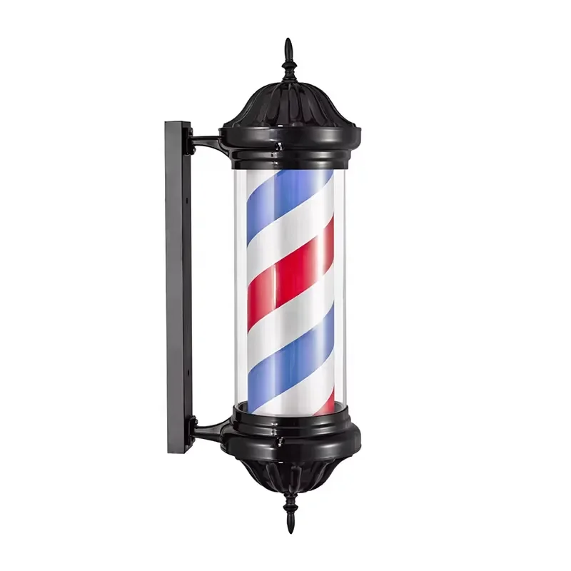 LED Barber Shop Pole Light Red White Blue Striped Wall Lamp for Hair Salon Beauty Store Decorative Signage Lighting Fixture