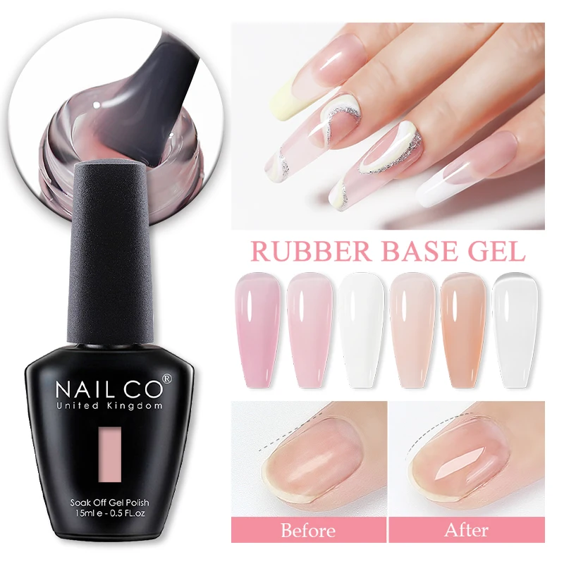 NAILCO 15 ミリリットル半永久ゴムベースジェルワニスハイブリッドネイルベースコートトップコート UV ジェルマニキュアマニキュア LED エナメル