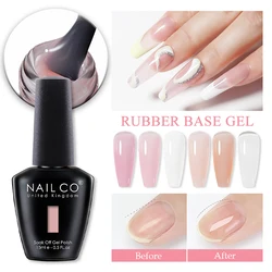 NAILCO 15ml Semi-permanent Rubber Base For Gel Varnish Hybrid Nail Base Coat Top Coat For UV Gel Nail Polish Manicure LED Enamel