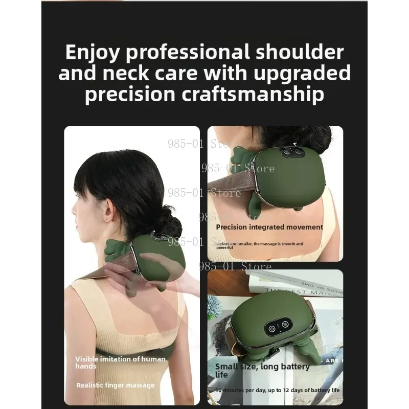 Finger Pressure Hot Compress Shoulder Neck Massager Deep Kneading Heating for Waist Legs