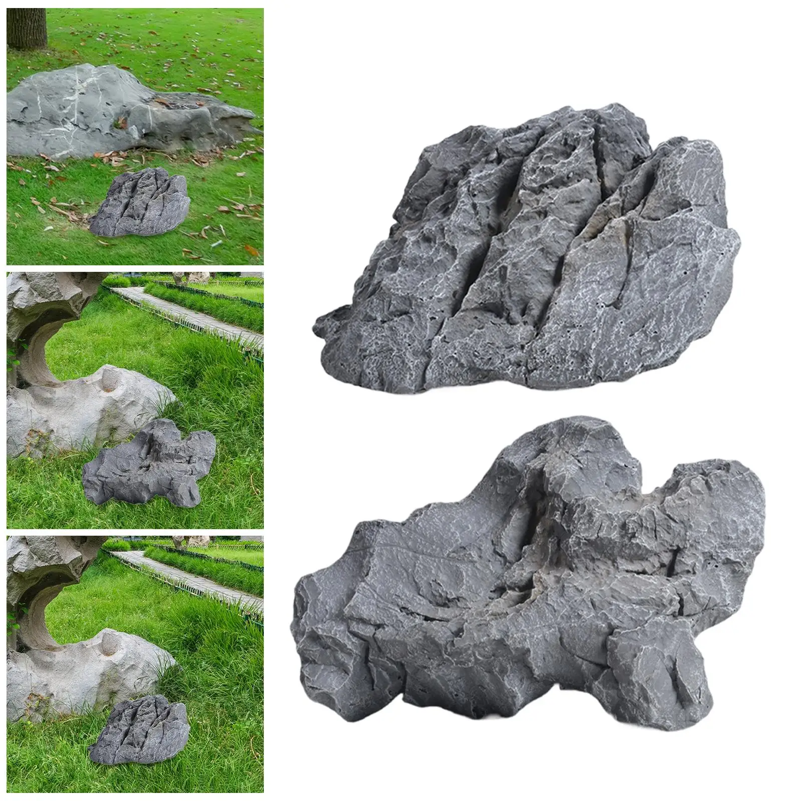 Fake Rock Realistic Versatile Weather Resistant Pump Cover Lightweight Landscaping Decorative Natural Texture for Yard Patio